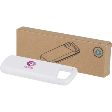 Logo trade promotional item photo of: Alkes 5000 mAh 12W recycled plastic water resistant power bank with carabiner