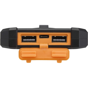 Logotrade promotional items photo of: Altair 5000 mAh 10W recycled plastic rugged solar power bank with built-in torch