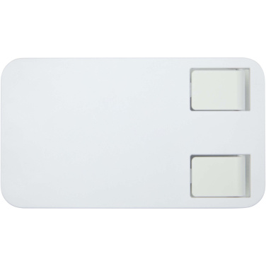 Logotrade promotional item picture of: Alhena recycled plastic foldeable phone holder with metal desk stand