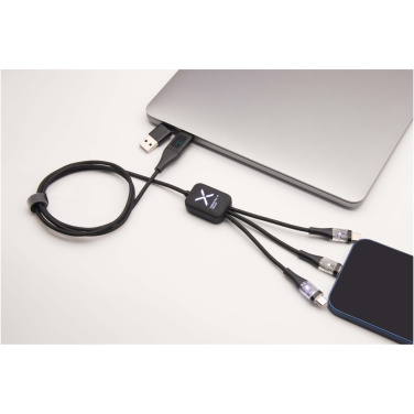 Logotrade business gift image of: SCX.design C51 60W 5-in-1 rPET fast charging cable with display