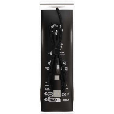Logotrade promotional gift image of: SCX.design C51 60W 5-in-1 rPET fast charging cable with display