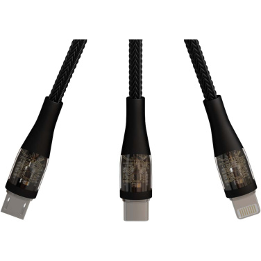 Logotrade advertising products photo of: SCX.design C51 60W 5-in-1 rPET fast charging cable with display