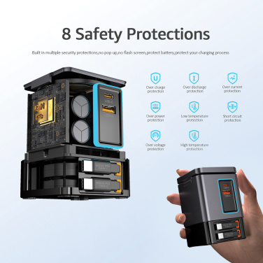 Logotrade promotional items photo of: Urban Vitamin Sacramento 105W GAN charger+retractable cables