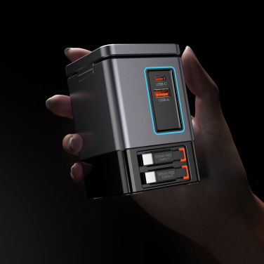 Logotrade promotional product picture of: Urban Vitamin Sacramento 105W GAN charger+retractable cables