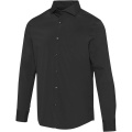 Carnelian poplin men's shirt, Solid black