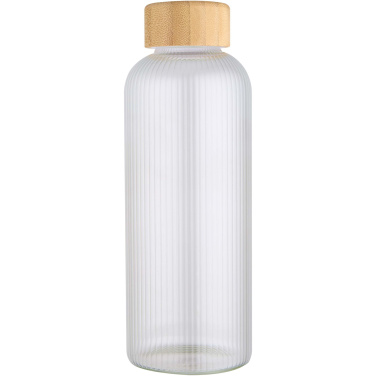 Logo trade advertising products picture of: Mirage 650 ml single-walled borosilicate glass bottle with bamboo lid