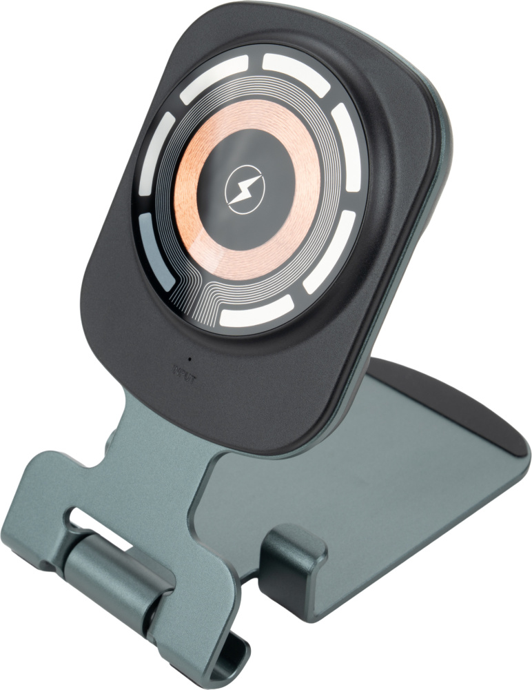 Logo trade advertising products image of: Phone holder with wireless charger