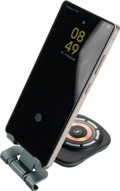 Logo trade promotional item photo of: Phone holder with wireless charger