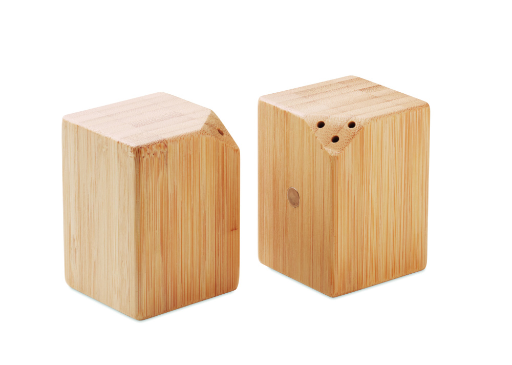 Logo trade business gift photo of: Bamboo salt & pepper set