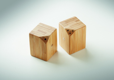 Logo trade promotional products picture of: Bamboo salt & pepper set