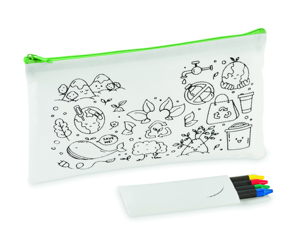 Logotrade corporate gifts photo of: Pencil case with 4 crayons
