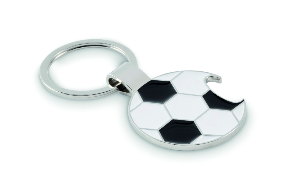 Logo trade promotional giveaway photo of: Football keyring with opener