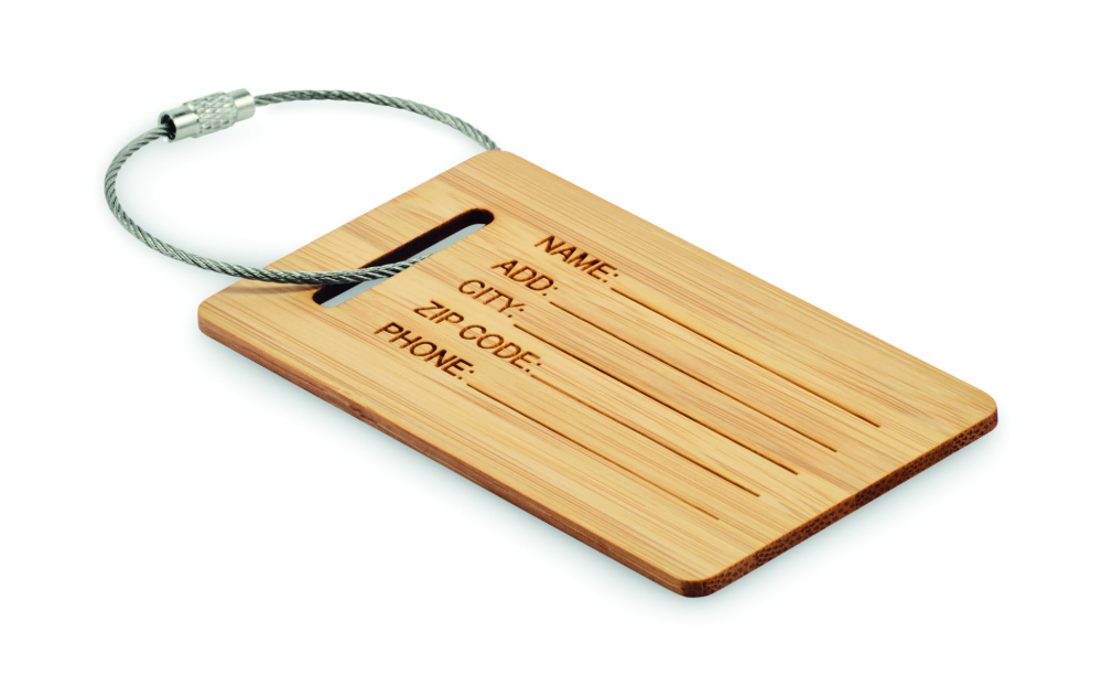 Logo trade corporate gift photo of: Bamboo luggage tag