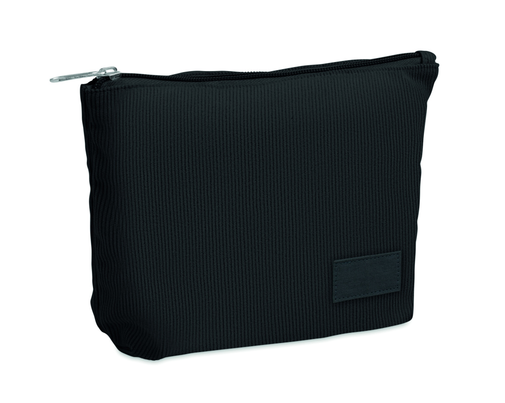 Logo trade advertising products image of: Corduroy cosmetic bag