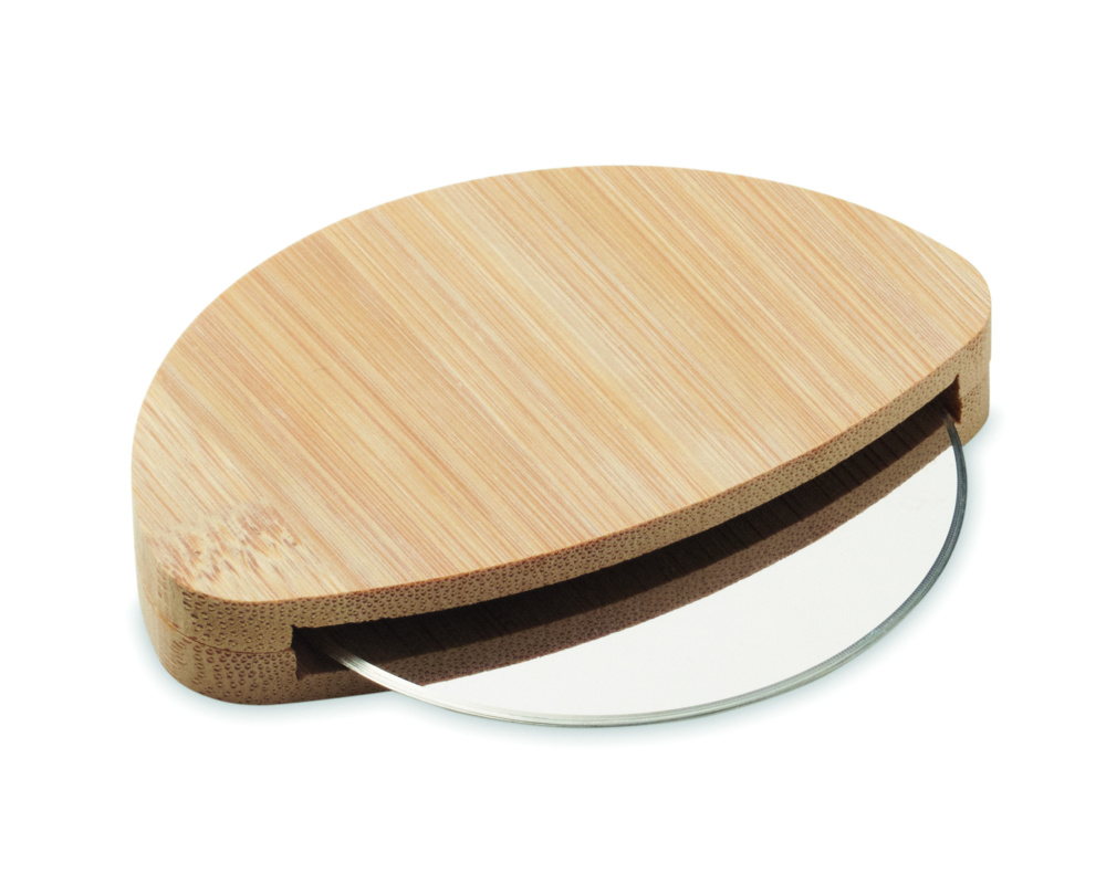 Logo trade corporate gifts picture of: Round bamboo pizza cutter
