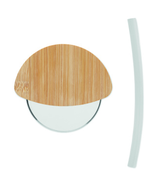 Logo trade promotional gift photo of: Round bamboo pizza cutter