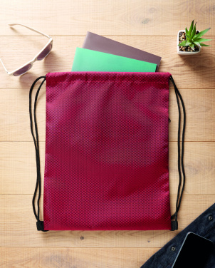 Logo trade promotional giveaway photo of: Drawstring bag in 420D RPET