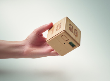 Logo trade promotional merchandise photo of: Bamboo twist snooze timer