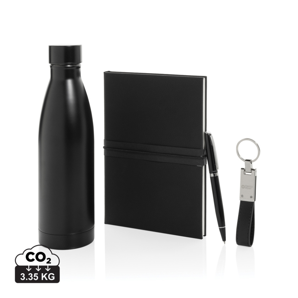 Logotrade advertising products photo of: Swiss Peak RCS deluxe business gift set w/ water bottle
