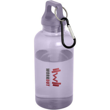 Logo trade promotional item photo of: Oregon 400 ml RCS certified recycled plastic water bottle with carabiner