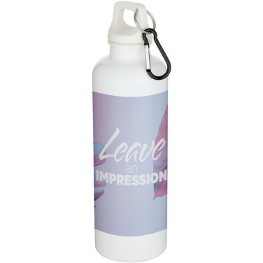 Logo trade promotional gifts picture of: Oregon 750 ml solid colour RCS recycled plastic water bottle with carabiner