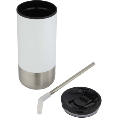 Logo trade promotional merchandise image of: Grayson 480 ml RCS recycled insulated tumbler with straw