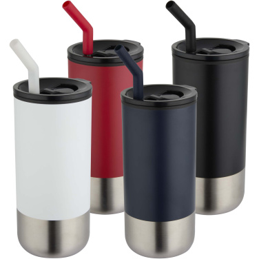 Logo trade promotional giveaway photo of: Grayson 480 ml RCS recycled insulated tumbler with straw