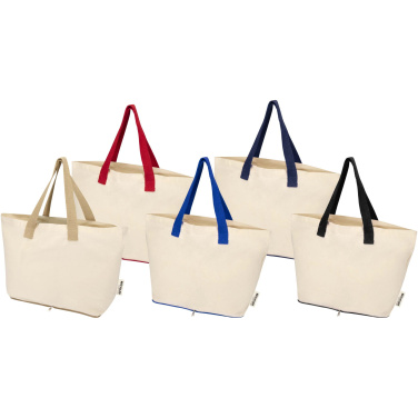Logotrade promotional giveaway image of: Sierra 140 g/m² GRS recycled foldable cotton tote bag 7L