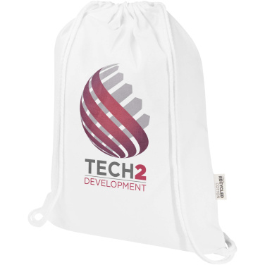 Logo trade promotional merchandise picture of: Peru Blend 180 g/m² GRS recycled drawstring bag 5L
