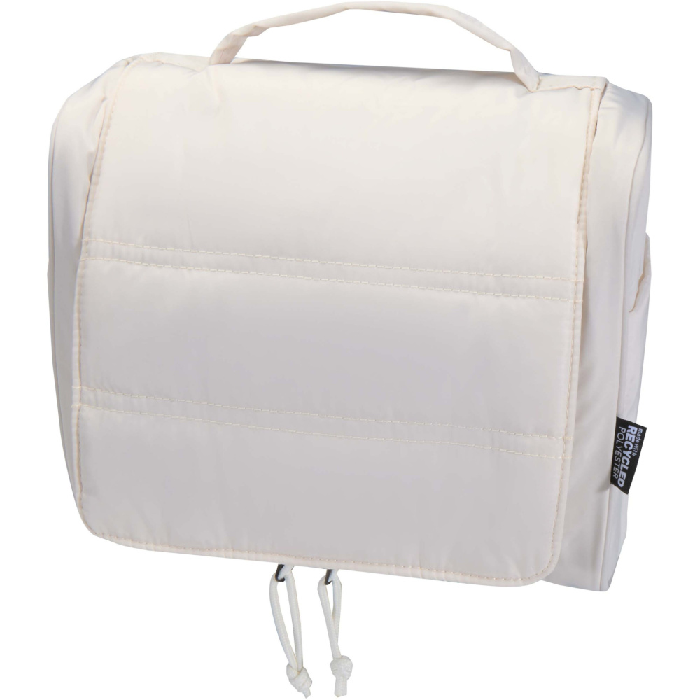 Logo trade corporate gifts picture of: Puffer GRS recycled hangable toiletry bag 8L
