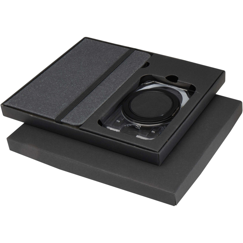 Logotrade corporate gift image of: Kern A6 hard cover notebook and MagSafe wallet gift set