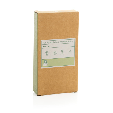 Logotrade corporate gift picture of: Aervina RCS recycled plastic re-chargeable desk fan