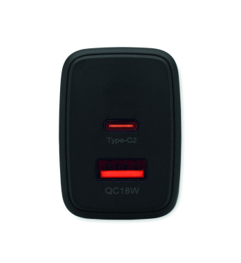 Logotrade corporate gifts photo of: EU 2-pole wall adapter/charger