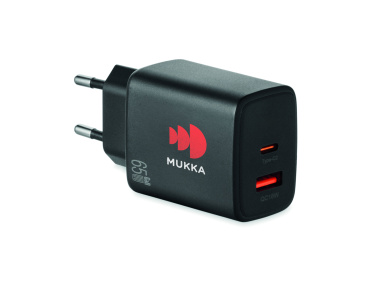 Logo trade corporate gifts image of: EU 2-pole wall adapter/charger