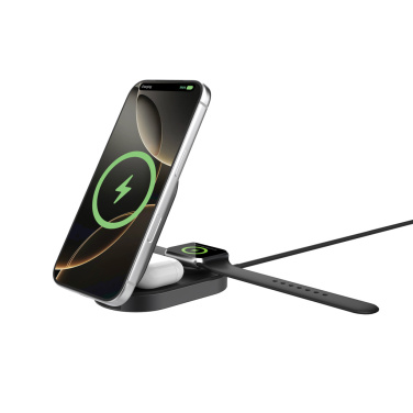Logo trade promotional merchandise image of: Quantum ultra-fast 3-in-1 25W Foldable Wireless Charger