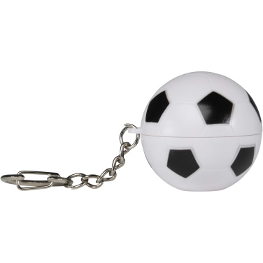 Logotrade corporate gift image of: Rami football-shaped vanilla lip balm with SPF 15 and keychain