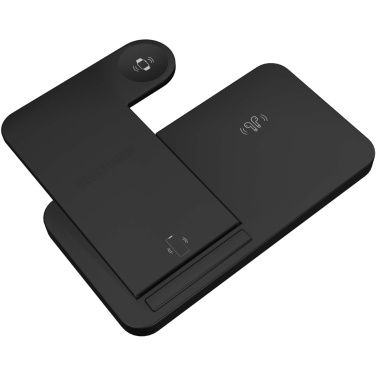 Logotrade promotional merchandise image of: SCX.design W28 3-in-1 wireless charging base with phone stand