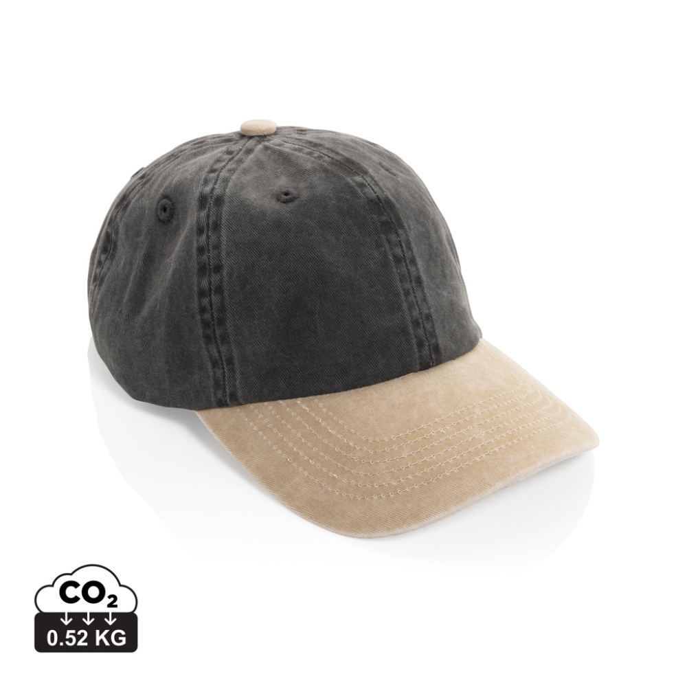 Logotrade promotional merchandise photo of: BEAU AWARE™ Washed 6 panel 270gsm cotton twill two tone cap