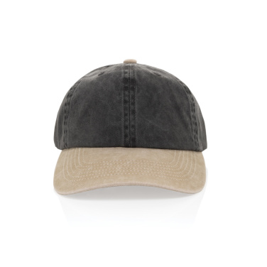 Logo trade promotional gift photo of: BEAU AWARE™ Washed 6 panel 270gsm cotton twill two tone cap