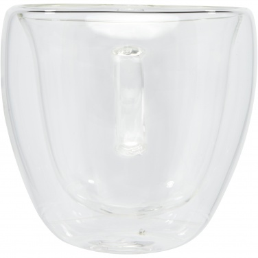 Logotrade reklaamkingituse foto: Manti 2-osaline 100 ml topeltseinaga klaasist tass bambusest alusega 