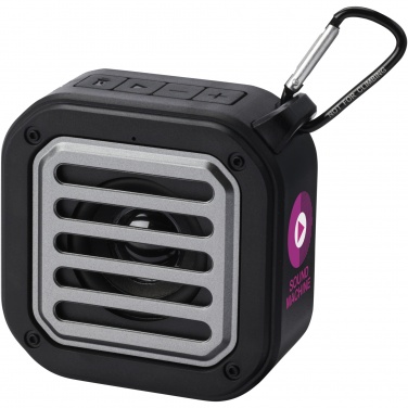 Logotrade ärikingitused pilt: Solo 3W IPX5 RCS taaskasutatud plastikust päikeseenergia Bluetooth® kõlar karabiiniga 