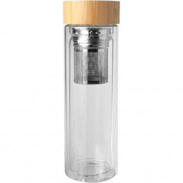 Logotrade firmakingi foto: Bailey 400 ml borsilikaatklaasist infusioonipudel bambusest kaanega