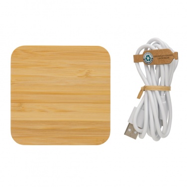 Logotrade reklaamkingitused pilt: Bambusest 10 W juhtmevaba laadija USB-ga