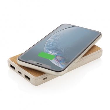 Logotrade meene foto: Korgi- ja nisukõrrega 8000 mAh 5W juhtmevaba akupank
