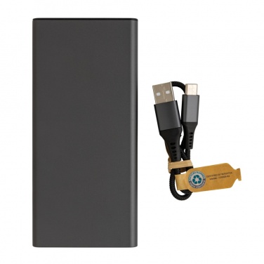Logotrade reklaamtoote foto: Terra RCS taaskasutatud 18 W alumiiniumist akupank 10 000 mAh