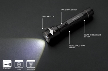 Logotrade meened pilt: Gear X RCS taaskasutatud alumiiniumist USB-taaslaetav suur taskulamp