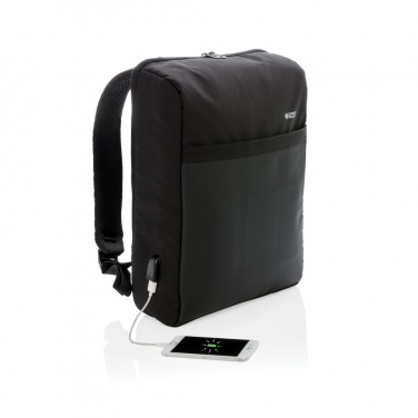 Logo trade reklaamkingi pilt: Swiss Peak 15-tolline vargusvastane RFID ja USB seljakott PVC-vaba