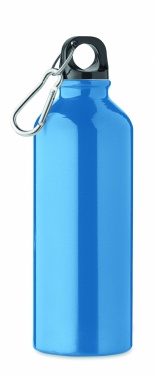 Logo trade reklaamkingi pilt: Taaskasutatud alumiiniumist valmistatud ühekordse seinaga joogipudel 500 ml karabiiniga