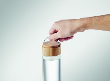 Logotrade reklaamkingitused pilt: Klaaspudel 500ml bambusest kaas