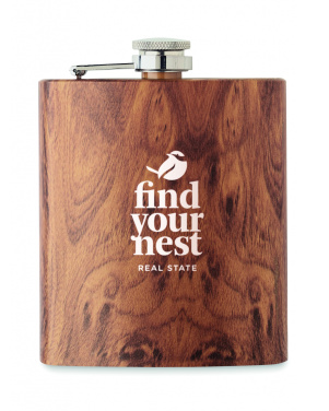 Logo trade firmakingi pilt: Puiduimitatsiooniga plasku 190 ml